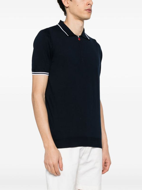 striped-trim polo shirt